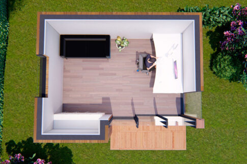 New Garden Room Company Sanctuary Model, Shown as a Garden Office