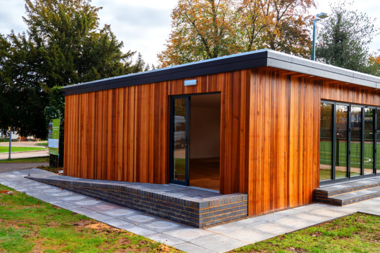 Side corner view Dance Studio Gerrard's Cross.New Garden Room Company